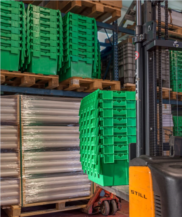 স্টোরেজ প্লাস্টিকের স্টোরেজ টোট বক্স লজিস্টিক শিল্প স্টোরেজ সরানো স্ট্যাক এবং নেস্ট 4